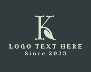 Letter K - Organic Boutique Letter K logo design