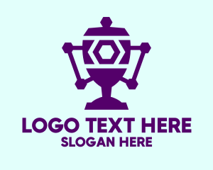 Awarding - Purple Digital Trophy logo design