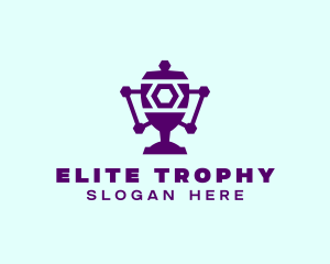 Trophy - Purple Digital Trophy logo design