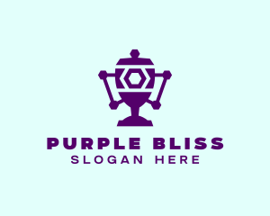 Purple Digital Trophy logo design