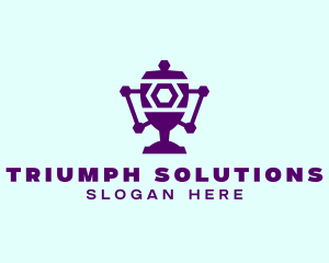 Purple Digital Trophy logo design