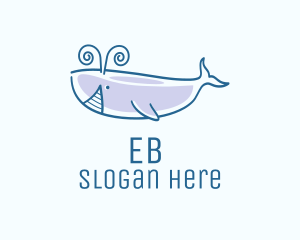 Sea - Blue Happy Whale logo design