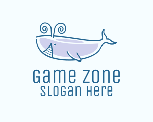 Toy Shop - Blue Happy Whale logo design