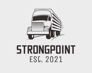 Distribution - Driving Truck Haulage logo design