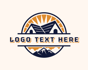 Lodging - Roof Repair House Construction logo design