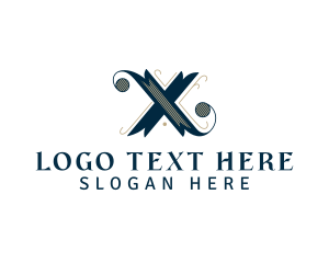 Vintage Store - Medieval Boutique Letter X logo design