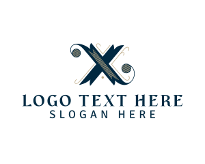 Retro - Medieval Boutique Letter X logo design