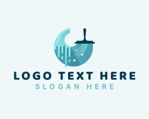 Cleaning - Squeegee Wiper Clean logo design