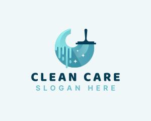 Squeegee Wiper Clean logo design