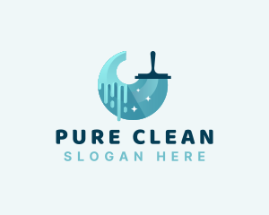 Squeegee Wiper Clean logo design