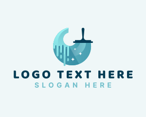 Clean - Squeegee Wiper Clean logo design