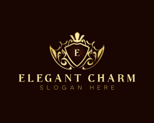 Elegant Crown Crest logo design