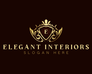 Elegant Crown Crest logo design