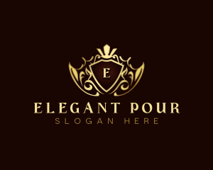 Elegant Crown Crest logo design