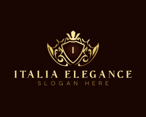 Elegant Crown Crest logo design