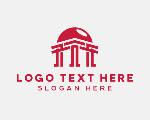 Dome - Temple Pillar Architect logo design