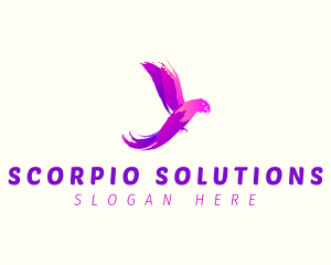 Watercolor Parrot Bird logo design