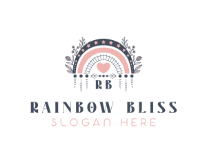 Floral Boho Rainbow logo design