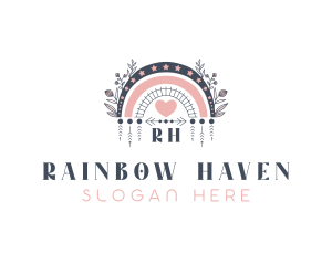 Floral Boho Rainbow logo design