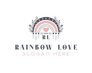 Floral Boho Rainbow logo design