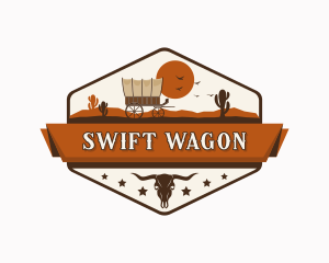 Wild West Desert Wagon logo design