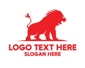 South Africa - Red Wild Lion logo design