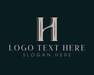 Vintage Elegant Retro Letter H logo design