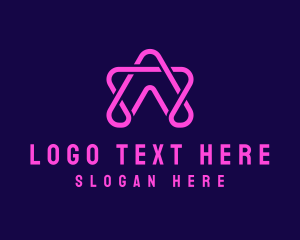 Neon - Star Loop Letter A logo design