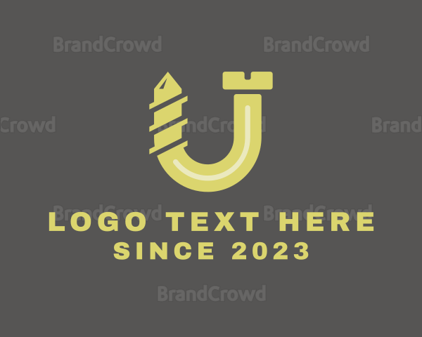 Yellow Letter U Screw Logo