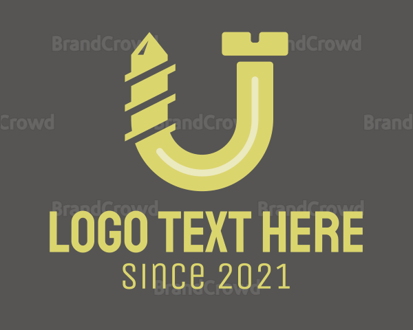 Yellow Letter U Screw Logo