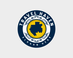 Tourism - Gabon Map Tourism logo design