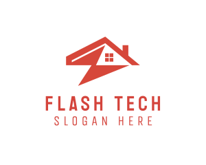 Flash - Flash Lightning House Electricity logo design