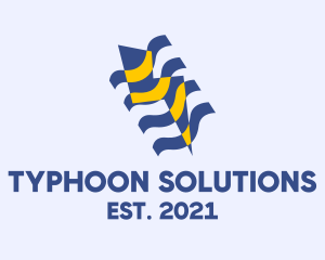 Typhoon - Blue Thunder Wind logo design