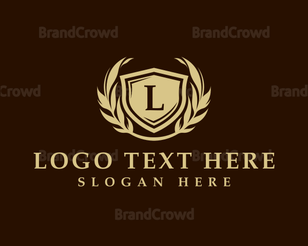 Elegant Kingdom Shield Wreath Logo