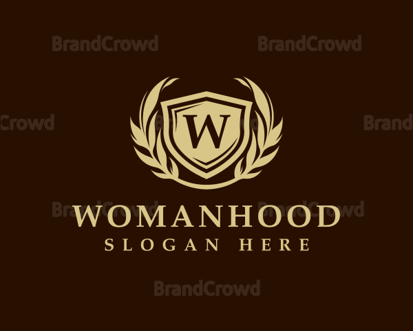 Elegant Kingdom Shield Wreath Logo