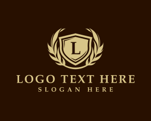 Expensive - Elegant Kingdom Shield Wreath logo design