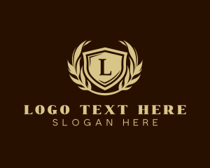 Elegant Shield Wreath Logo