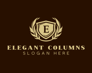 Elegant Shield Wreath logo design