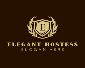 Elegant Shield Wreath logo design