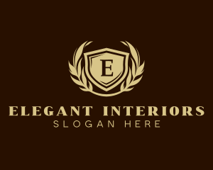 Elegant Shield Wreath logo design