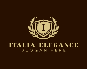 Elegant Shield Wreath logo design