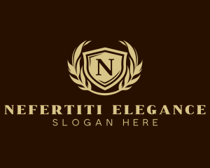 Elegant Shield Wreath logo design