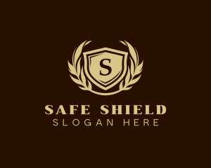 Elegant Shield Wreath logo design