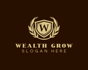 Elegant Shield Wreath logo design