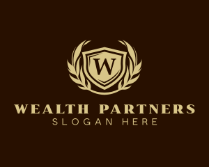 Elegant Shield Wreath logo design