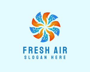 Fire Heat Cooling logo design