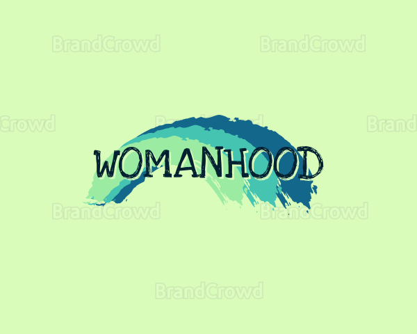 Paint Brush Wave Wordmark Logo