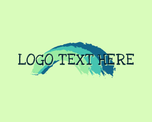 Drawing - Paint Brush Wave Wordmark logo design