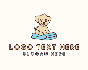 Towel - Puppy Pet Dog Towel logo design