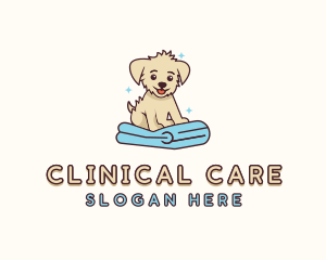 Puppy Pet Dog Towel logo design